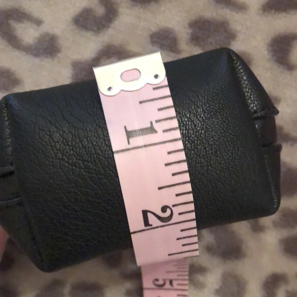 Express Black Faux Leather Coin Purse Keychain Jewels Tassel